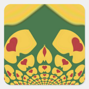 Love in Rasta Colours: Reggae Hearts Square Sticker