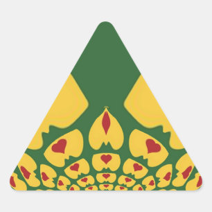 Love in Rasta Colours: Reggae Hearts Triangle Sticker