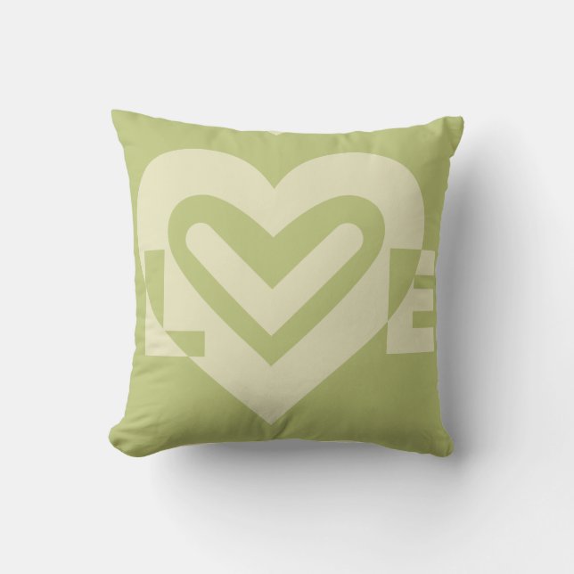 Love in Sage Green Cushion (Front)