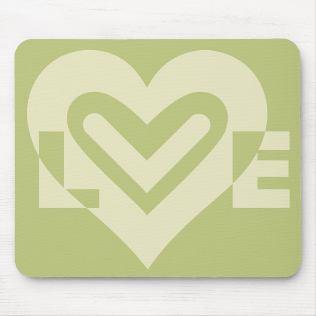 Love in Sage Green Mouse Pad (Front)