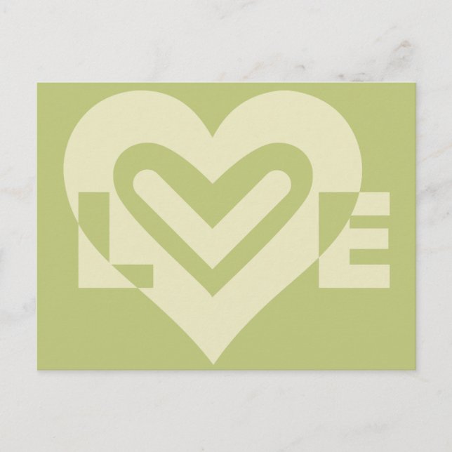 Love in Sage Green Postcard (Front)
