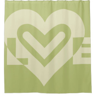 Love in Sage Green Shower Curtain