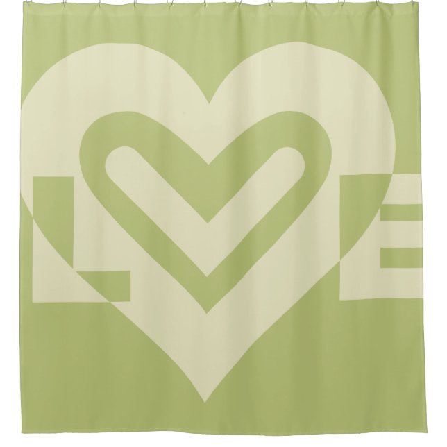 Love in Sage Green Shower Curtain (Front)