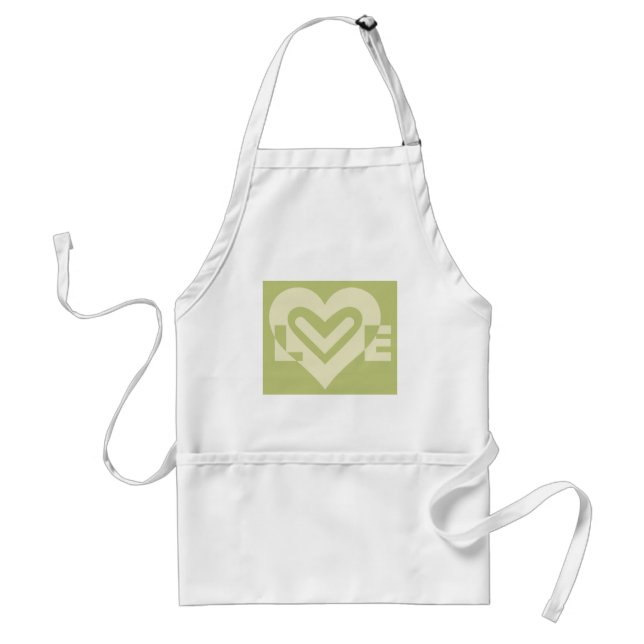 Love in Sage Green Standard Apron (Front)