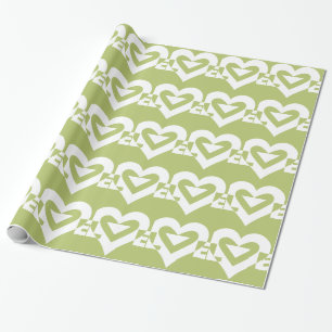 Love in Sage Green Wrapping Paper