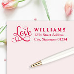 Love in Script Wedding Return Address Self-inking Stamp<br><div class="desc">Wedding return address design features "Love" in an modern calligraphy script and elegant home address text that can be customised.</div>