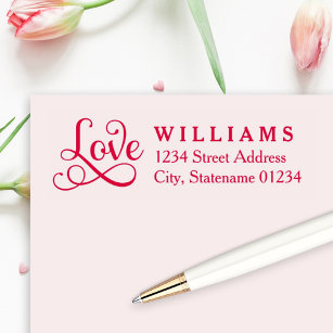 Love in Script Wedding Return Address Self-inking Stamp