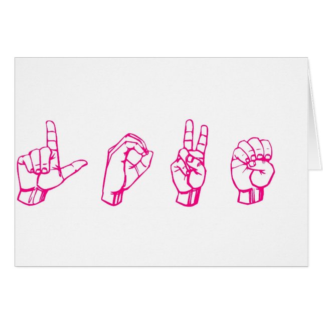 Love in Sign Language Pink (Front Horizontal)