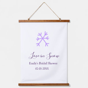 Love in Snow bridal shower purple snowflakes paste Hanging Tapestry