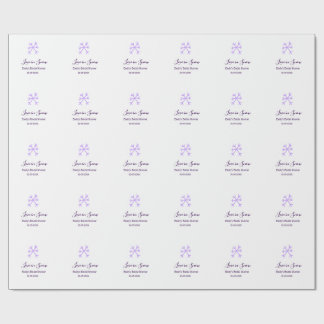 Love in Snow bridal shower purple snowflakes paste Wrapping Paper