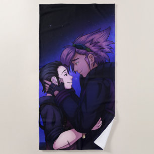 Love in Space Beach Towel