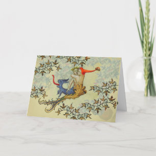 LOVE IN THE ABYSS Mermaid and Triton Valentine Day Holiday Card