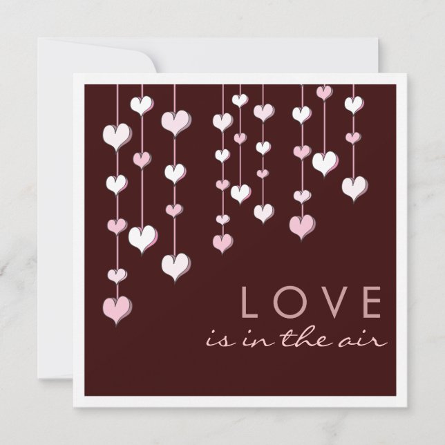Love in the Air Hearts Engagement Party Invitation (Front)
