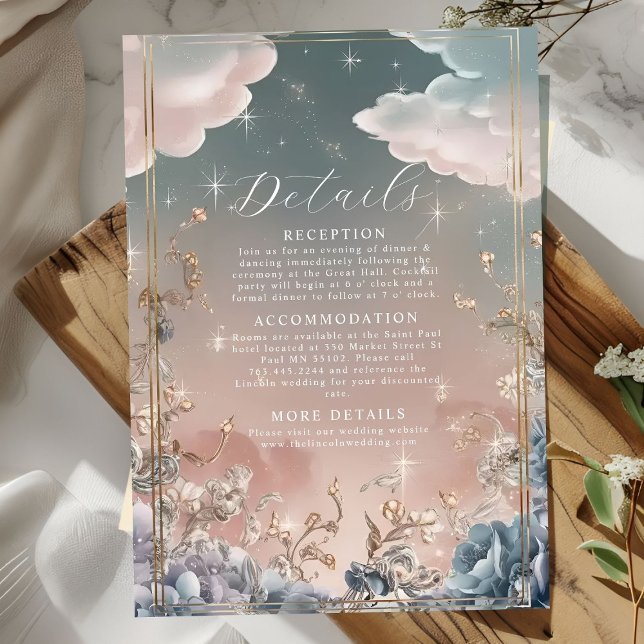 Love in the Air Sparkles and Florals Wedding Enclosure Card (Creator Uploaded)
