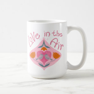 Love in the air valentine birds and flowers coffee mug
