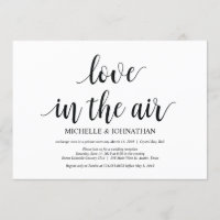 Love in the air, Wedding Elopement Invites