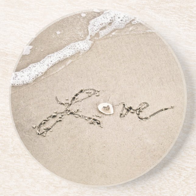 Love in the Sand Beach Coasters (Front)