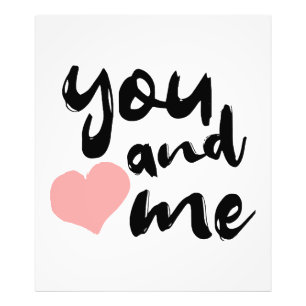 Love in Two Words You and Me. Valentines Day Photo Print