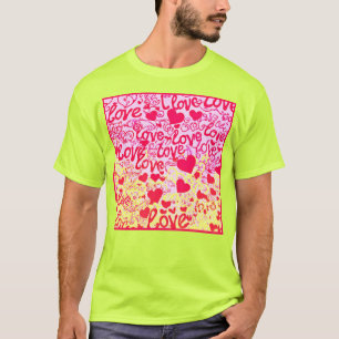 Love in Vibrant Colour Pattern T-Shirt