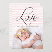 Love in Watercolor Stripes Valentine's Day Card (Front/Back)