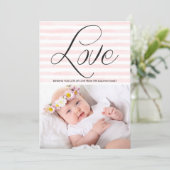 Love in Watercolor Stripes Valentine's Day Card (Standing Front)