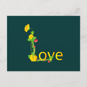 Love in Yellow Flowers Postcard