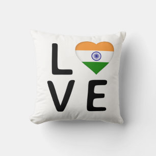 Love - India Flag Throw Pillow