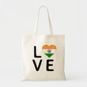 Love - India Flag Tote Bag