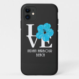 LOVE Indian Harbour Beach Blue Hibiscus iPhone 11 Case