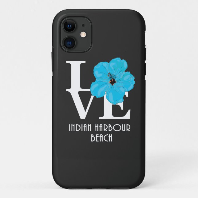 LOVE Indian Harbour Beach Blue Hibiscus Case-Mate iPhone Case (Back)
