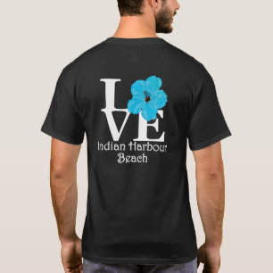 LOVE Indian Harbour Beach Blue Hibiscus T-Shirt