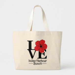 LOVE Indian Harbour Beach Large Tote Bag