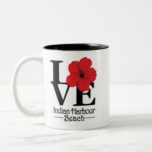 LOVE Indian Harbour Beach Two-Tone Coffee Mug