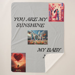 Love-Infused Comfort,  Valentine's Day Bedsheet  Sherpa Blanket