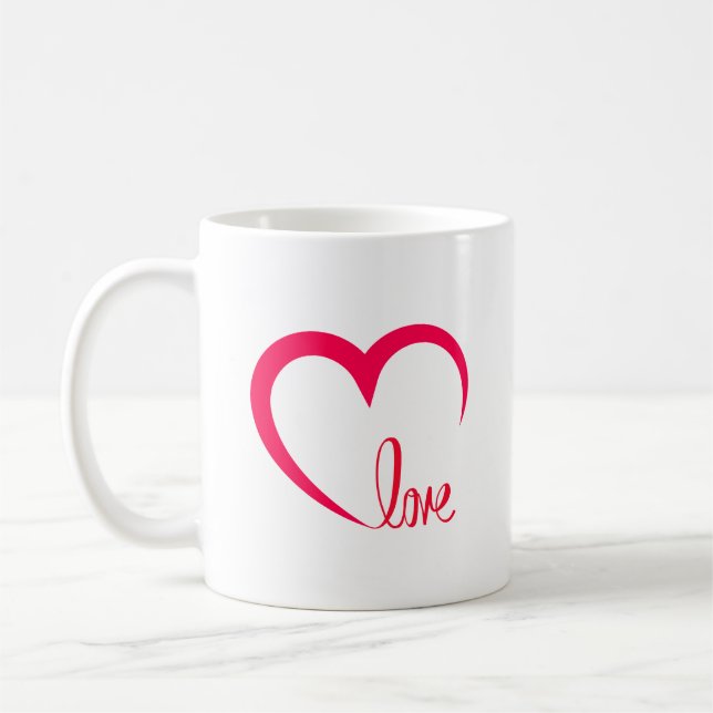 Love-Infused Heart Design Coffee Mug (Left)