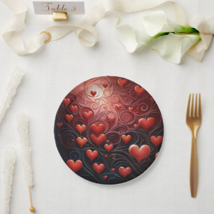 Love- Infused heart Paper Plate