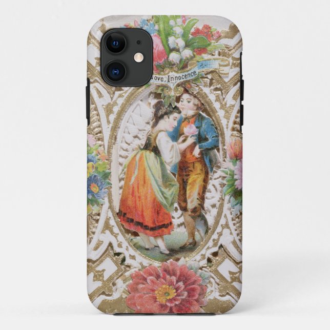 Love, Innocence, Valentine card, c.1870 (colour li Case-Mate iPhone Case (Back)