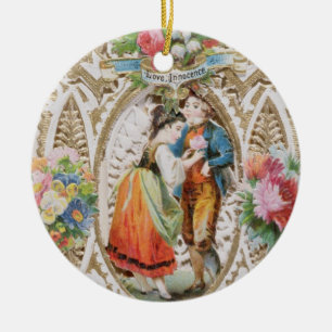 Love, Innocence, Valentine card, c.1870 (colour li Ceramic Ornament