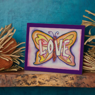 Love Inspirational Butterfly Painting Gift Plaque