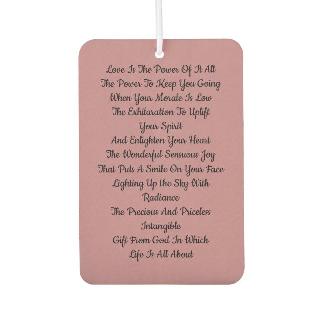 Love Inspirational Car Air Freshener (Front)