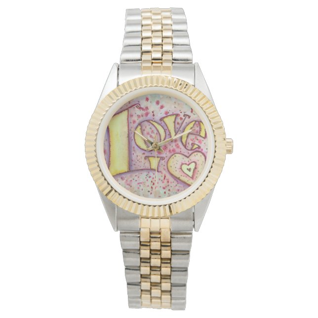 Love Inspirational Word Art Jewellery Wrist Watch (Front)