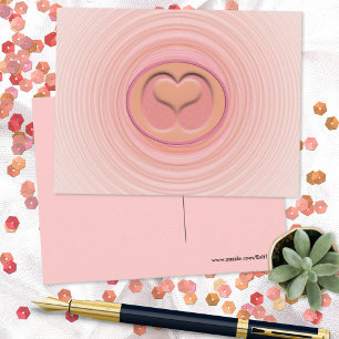 Love Inspired Pink Peach Spirals 3D Heart Centre Postcard