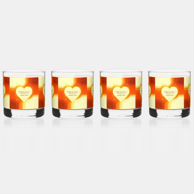 Love & Intention by Gratitude Remains™ | Inspirati Whiskey Glass (Front)