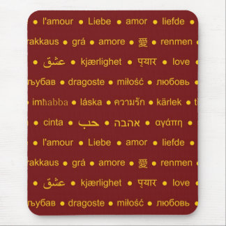 Love international words mouse pad
