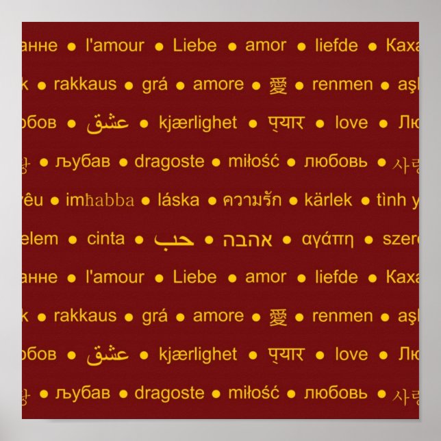 Love international words poster (Front)