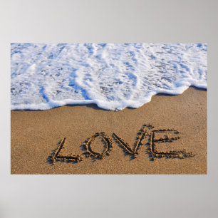 Love into the sand written poster