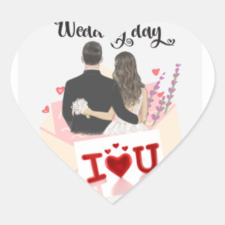 "Love Invitation. Heart Sticker