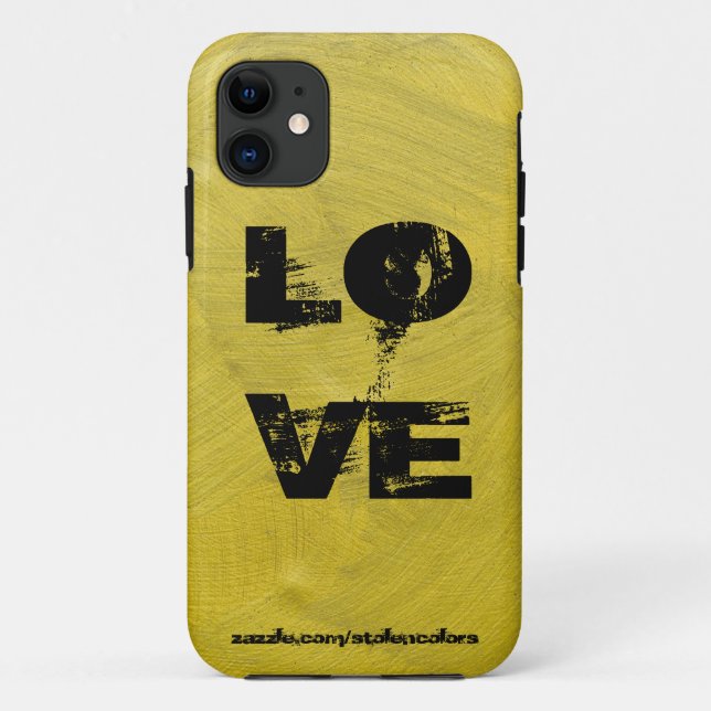 Love Iphone Black And Gold Case-Mate iPhone Case (Back)