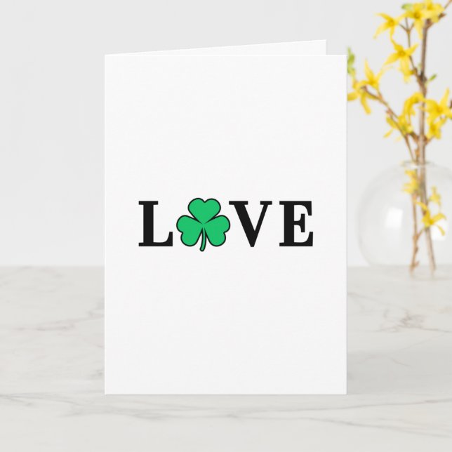 LOVE Ireland Clover Shamrock All Purpose Blank Card (Yellow Flower)