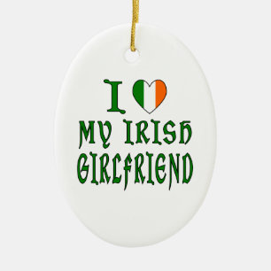Love Irish Girlfriend Ceramic Ornament